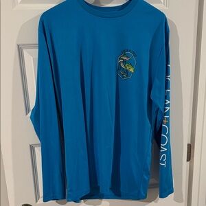 Ocean + Coast Blue Long Sleeve Drifit Performace Fishing Shirt